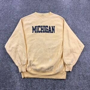 Vintage Michigan Wolverines Sweatshirt Mens XL Yellow Reverse Weave Style U of M